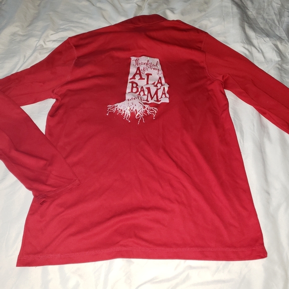 HHE initial long sleeve monogrammed pull over Red with Alabama Logo in the back - Picture 6 of 6